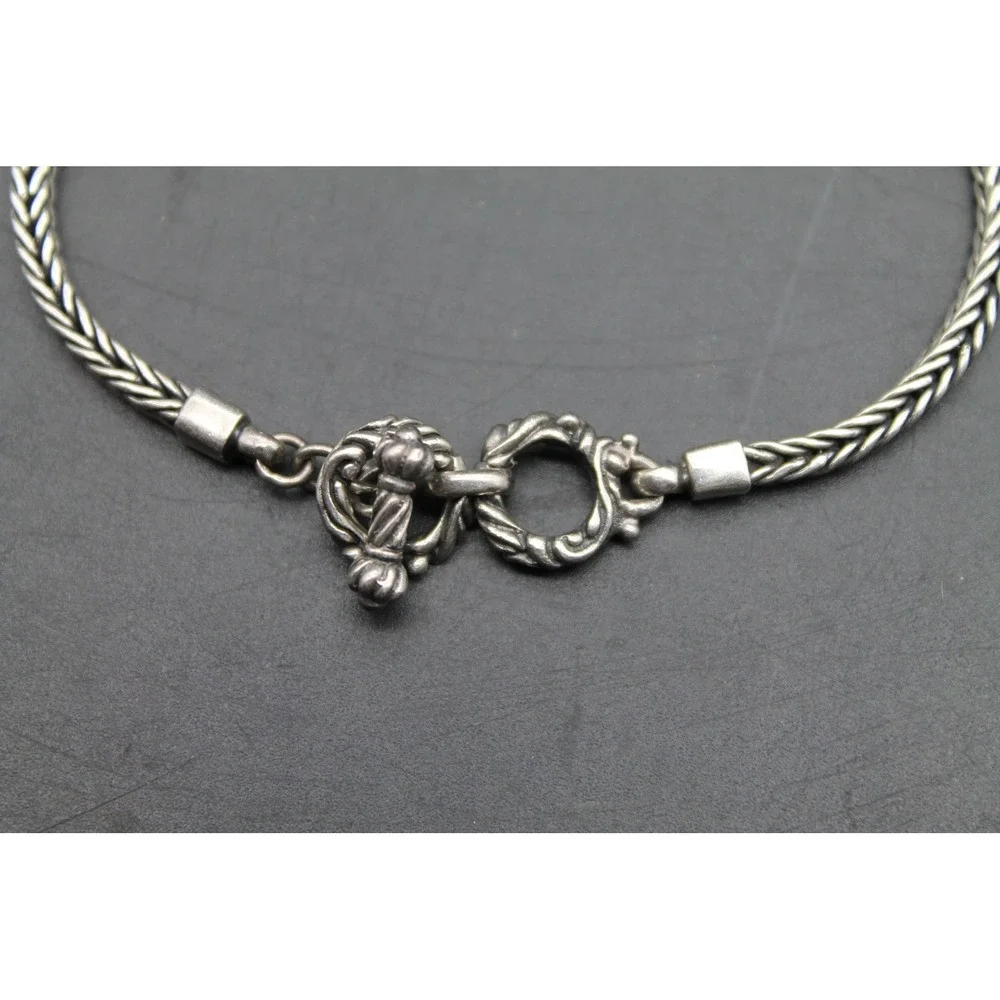 Sterling Silver Purple Gemstone Mother of Pearl Bracelet ~7.5